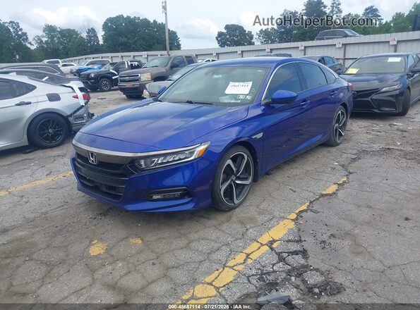 1HGCV1F31KA018933 2019 HONDA ACCORD Blue Առջևի ձախ երեք քառորդ տեսարան