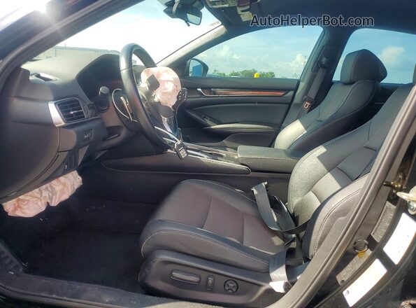 1HGCV1F31KA171294 2019 HONDA ACCORD Black წინა სალონის ხედი