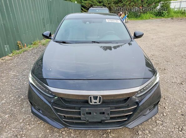 1HGCV1F31MA070968 2021 HONDA ACCORD Black Front view