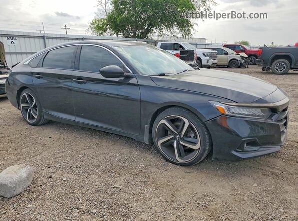 1HGCV1F31MA099144 2021 HONDA ACCORD Black წინა მარჯვენა