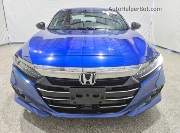 1HGCV1F31MA118727 2021 HONDA ACCORD Синий Вид спереди
