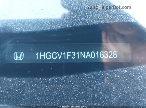 1HGCV1F31NA016328 2022 HONDA ACCORD White Vista del compartimento del motor