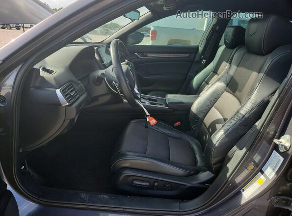 1HGCV1F32JA097687 2018 HONDA ACCORD Gray წინა სალონის ხედი