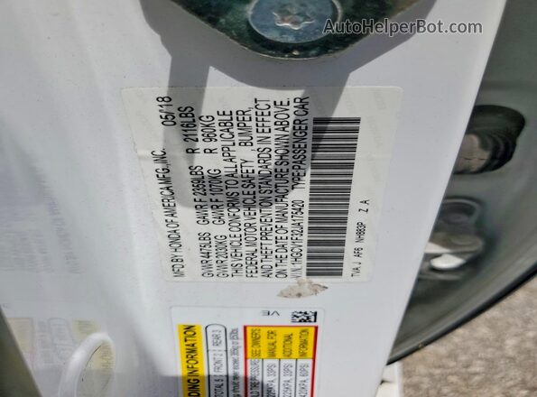 1HGCV1F32JA175420 2018 HONDA ACCORD White Widok komory silnika