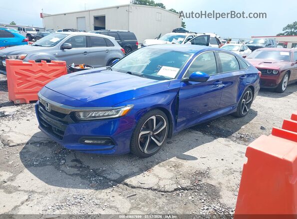 1HGCV1F32KA006435 2019 HONDA ACCORD Blue Առջևի ձախ երեք քառորդ տեսարան