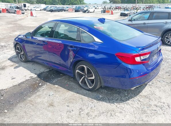 1HGCV1F32KA006435 2019 HONDA ACCORD Blue Հետևի ձախ