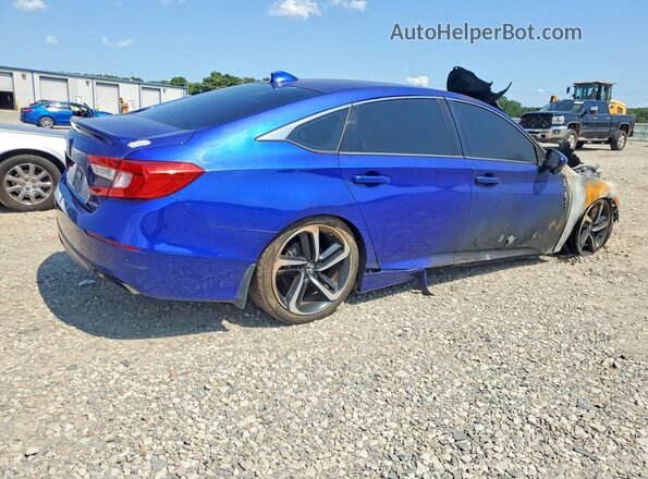 1HGCV1F32KA021713 2019 HONDA ACCORD Blue უკანა მარჯვენა