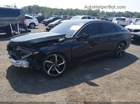 1HGCV1F32KA024692 2019 HONDA ACCORD Black Front left