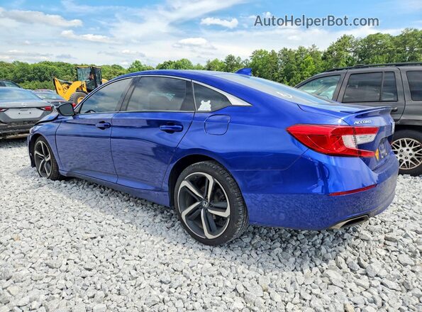 1HGCV1F32KA065615 2019 HONDA ACCORD Blue Trasero izquierdo