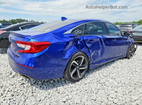 1HGCV1F32KA065615 2019 HONDA ACCORD Blue Trasero derecho