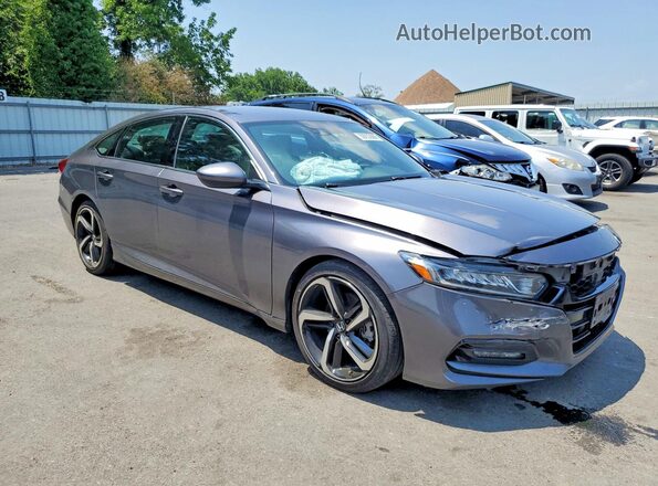 1HGCV1F32KA162958 2019 HONDA ACCORD Gray Առջևի աջ