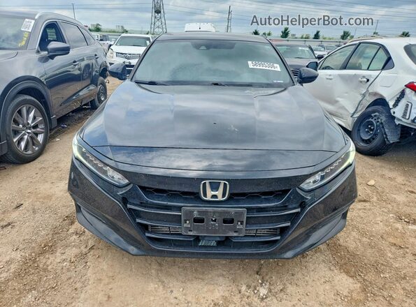 1HGCV1F32LA028498 2020 HONDA ACCORD Black Widok z przodu