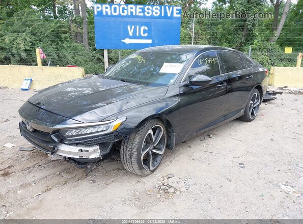 1HGCV1F32NA082645 2022 HONDA ACCORD Black Przód lewy