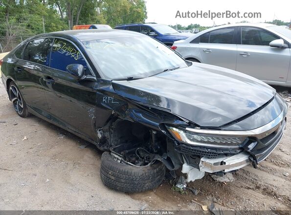 1HGCV1F32NA082645 2022 HONDA ACCORD Black Widok z przodu