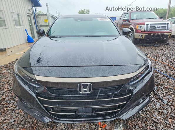 1HGCV1F32NA110203 2022 HONDA ACCORD Black Դիմացի տեսք
