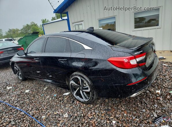 1HGCV1F32NA110203 2022 HONDA ACCORD Black Հետևի ձախ