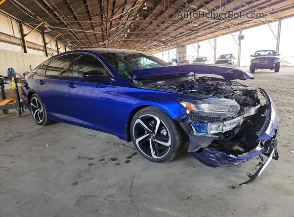 1HGCV1F32NA110573 2022 HONDA ACCORD Blue Передня права чверть