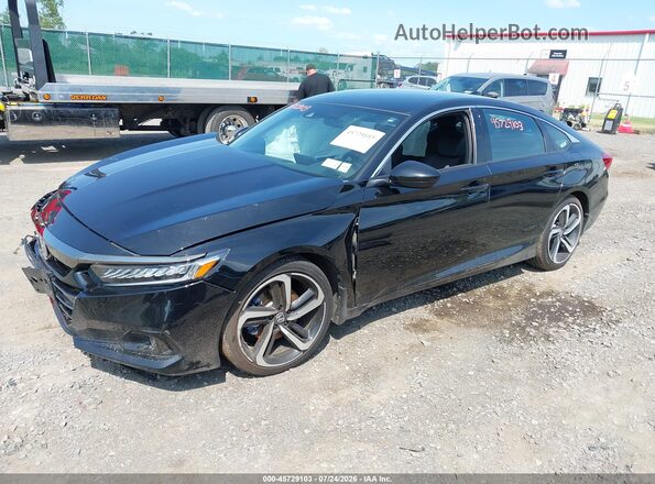 1HGCV1F32NA111304 2022 HONDA ACCORD Black Vista tres cuartos delantera izquierda