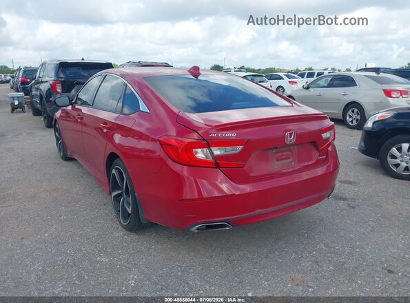 1HGCV1F33JA016499 2018 HONDA ACCORD Red Trasero izquierdo