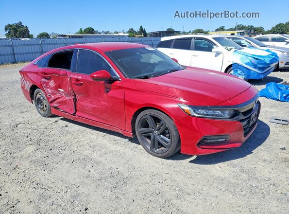 1HGCV1F33JA065623 2018 HONDA ACCORD Темно-бордовый Передняя правая четверть
