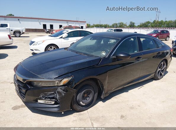1HGCV1F33JA211146 2018 HONDA ACCORD Black Передня ліва чверть
