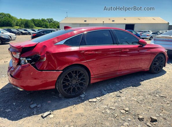 1HGCV1F33JA214693 2018 HONDA ACCORD Red Tył prawy