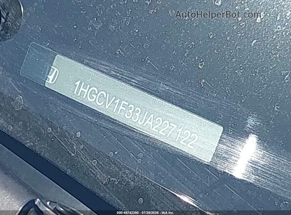 1HGCV1F33JA227122 2018 HONDA ACCORD White Vista del compartimento del motor