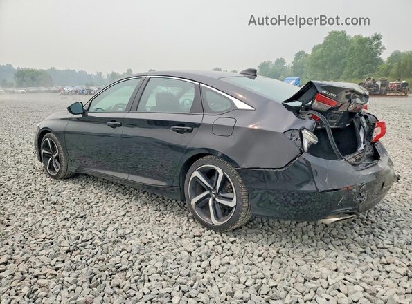 1HGCV1F33JA256345 2018 HONDA ACCORD Черный Задняя левая четверть
