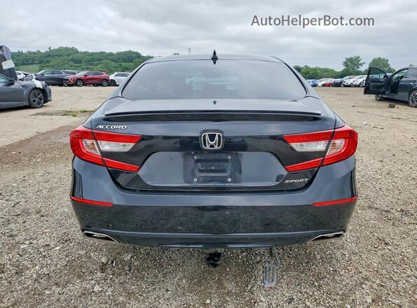 1HGCV1F33JA265420 2018 HONDA ACCORD Black Rear view