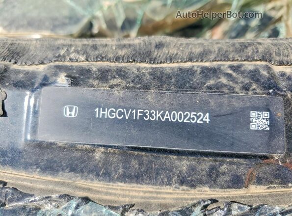 1HGCV1F33KA002524 2019 HONDA ACCORD Черный Вид подкапотного пространства