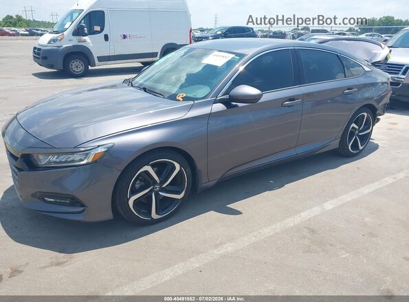 1HGCV1F33KA064909 2019 HONDA ACCORD Gray Առջևի ձախ երեք քառորդ տեսարան