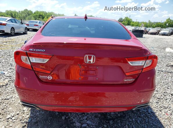1HGCV1F33KA073805 2019 HONDA ACCORD Red Rear view