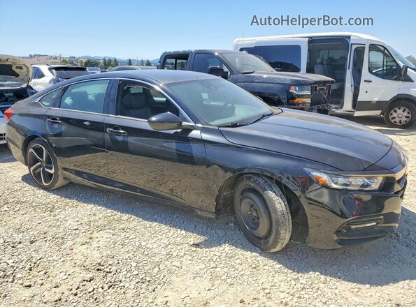 1HGCV1F33KA079720 2019 HONDA ACCORD Черный Передняя правая четверть