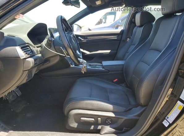1HGCV1F33KA079720 2019 HONDA ACCORD Черный Вид салона спереди