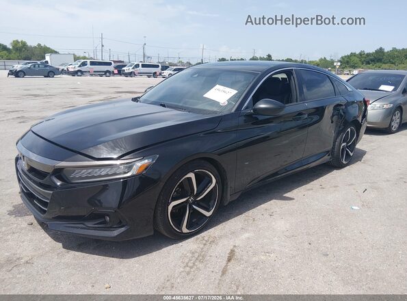 1HGCV1F33MA016247 2021 HONDA ACCORD Черный Передняя левая четверть
