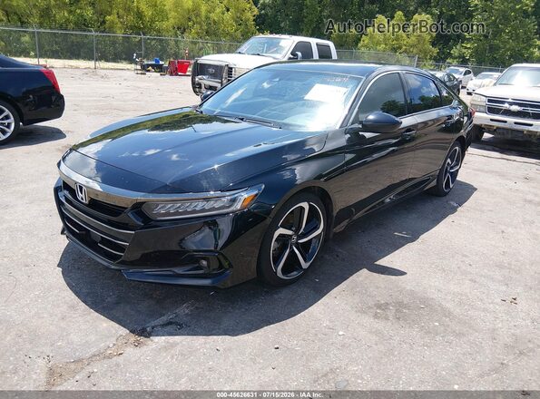 1HGCV1F33MA093393 2021 HONDA ACCORD Black Przód lewy