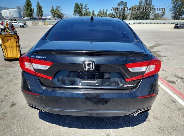 1HGCV1F34JA092121 2018 HONDA ACCORD Black უკანა ხედი