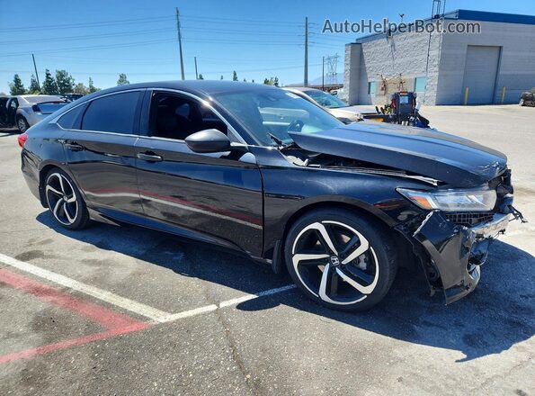 1HGCV1F34JA092121 2018 HONDA ACCORD Black წინა მარჯვენა