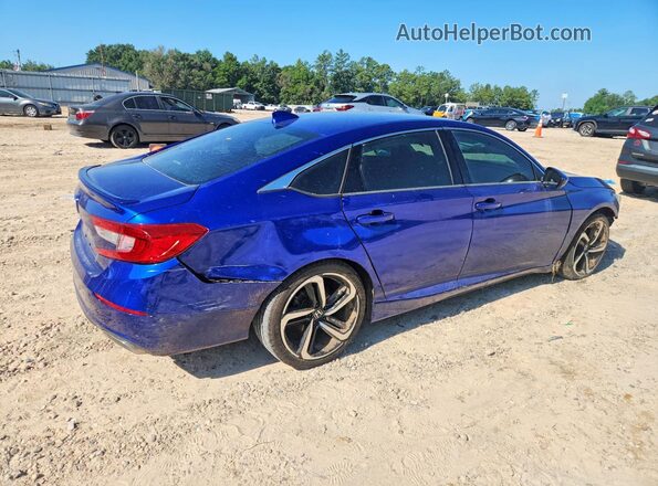 1HGCV1F34JA125747 2018 HONDA ACCORD Blue Задня права чверть