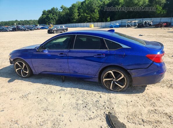 1HGCV1F34JA125747 2018 HONDA ACCORD Blue Задня ліва чверть