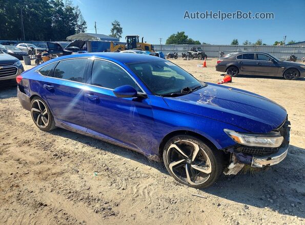 1HGCV1F34JA125747 2018 HONDA ACCORD Blue Передня права чверть