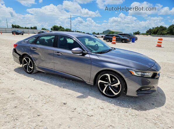 1HGCV1F34JA155721 2018 HONDA ACCORD Gray Delantero derecho