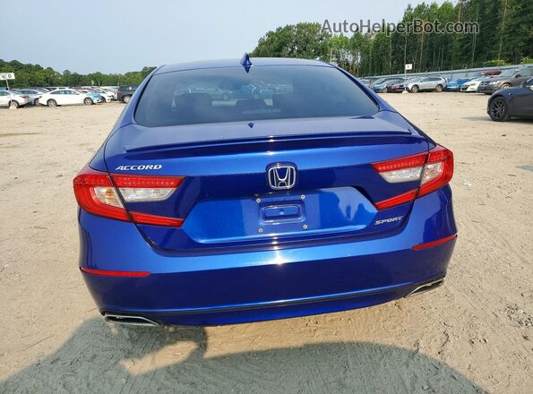 1HGCV1F34JA170316 2018 HONDA ACCORD Blue Вид ззаду