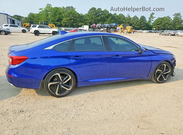 1HGCV1F34JA170316 2018 HONDA ACCORD Blue Задня права чверть