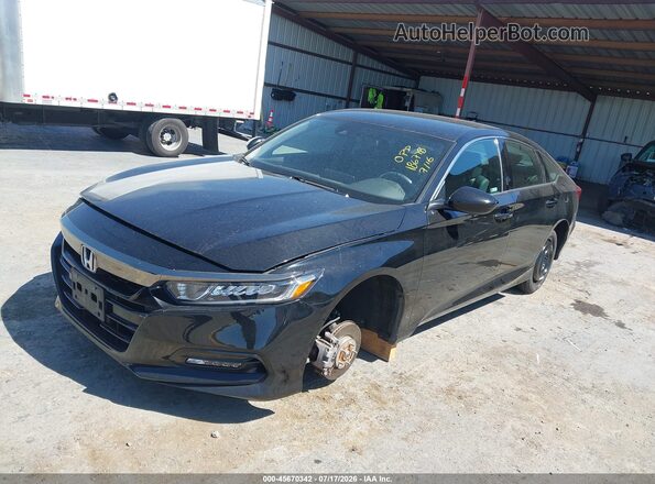1HGCV1F34JA248898 2018 HONDA ACCORD Black წინა მარცხენა ხედი სამი მეოთხედიდან