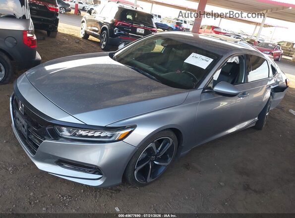1HGCV1F34JA250960 2018 HONDA ACCORD Gray Առջևի ձախ երեք քառորդ տեսարան