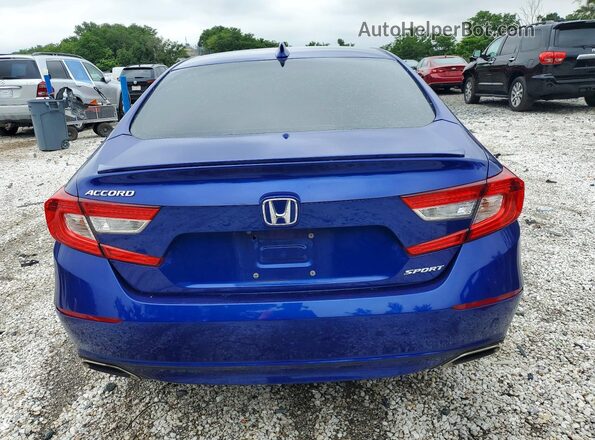 1HGCV1F34JA253955 2018 HONDA ACCORD Blue Rear view
