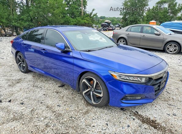 1HGCV1F34JA253955 2018 HONDA ACCORD Blue Front right