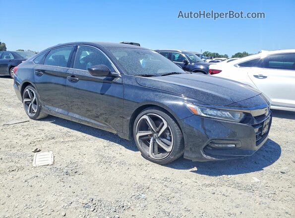 1HGCV1F34JA267757 2018 HONDA ACCORD Black Przód prawy