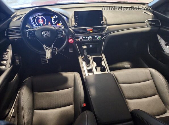 1HGCV1F34KA000619 2019 HONDA ACCORD Red Widok deski rozdzielczej